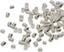 The Beadsmith Bead Elements Tube Crimp Beads, 2 x 2mm, 100 per Glass Vial, Box of 10 Vials, Silver Color, Uniform Cylindrical Shape, Designed to S...