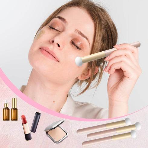 4 Pcs Mushroom Makeup Sponge Brush, Mushroom Makeup Applicators Concealer Brushes, Small Concealer Brush Under Eye Makeup Sponge Concealer Brush f...