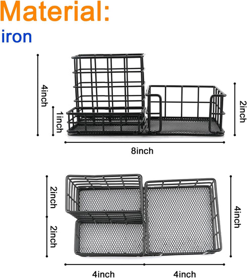 Mesh Pen Holder Office Stationery Storage Box Desk Accessories Storage Bins for Memo Folder Office Supplies Student Desktop or Closet Organizers a...