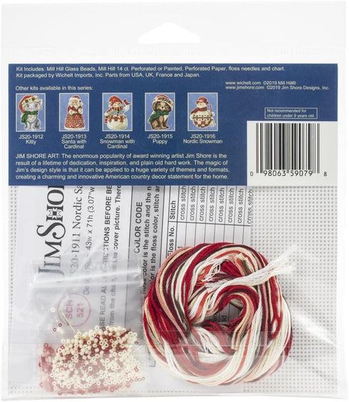 Nordic Santa Counted Cross Stitch Ornament Kit Mill Hill 2019 Jim Shore JS201911...