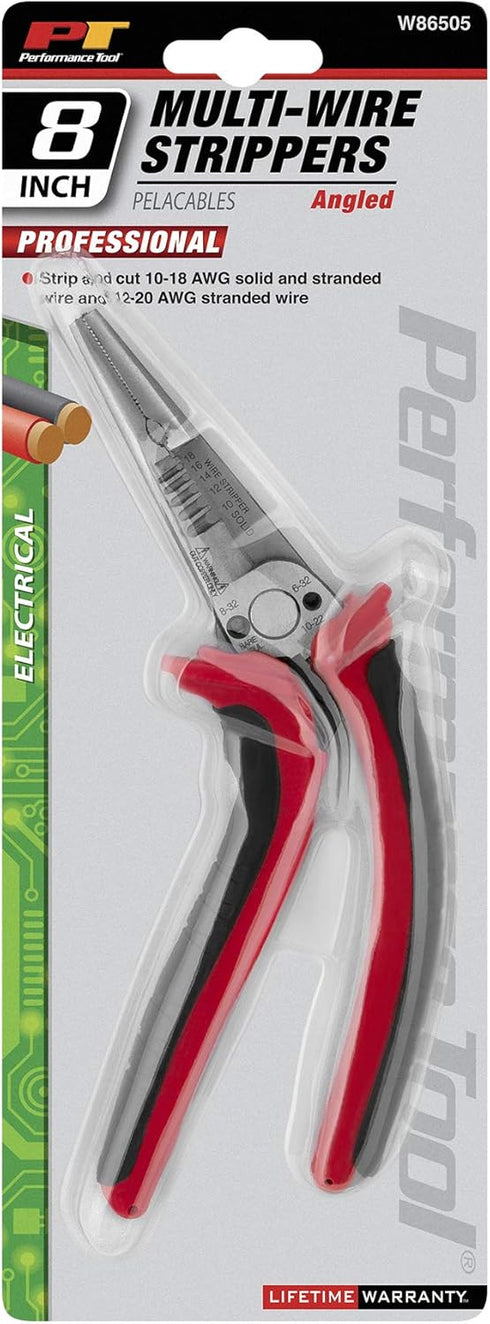Performance Tool W86505 8 Inch Multi-Wire Electrical Tool - Cut, Strip, Crimp, Twist, and Shear with Ease...