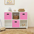 Black Foldable Storage Cubes Bins, Fabric Storage Box Cubes Organizer Baskets with Dual Handles for Home Organizer(Pink)...
