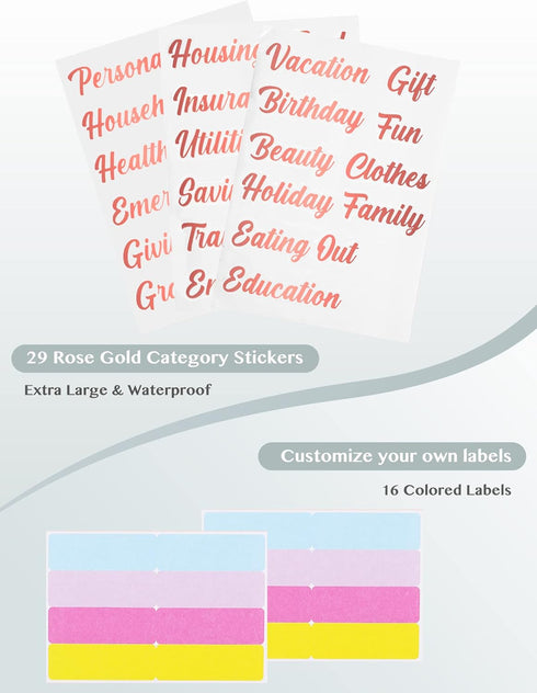 A6 Budget Binder with 10 Cash Envelopes, PU Leather Money Binder Organizer for Cash Envelope Binder for Budgeting, Savings Binder with Budget Shee...