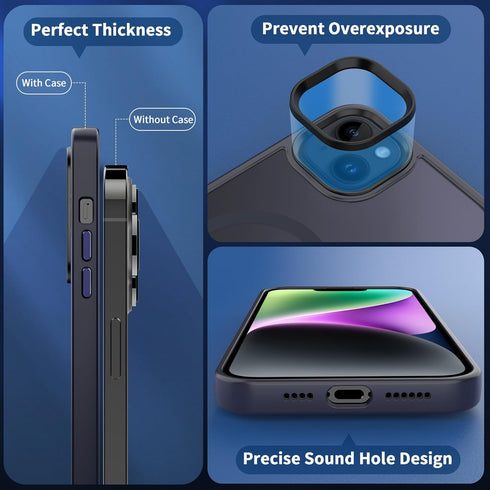 CACOE Magnetic Case for iPhone 13 & iPhone 14 6.1 inch-Compatible with MagSafe & Magnetic Car Phone Mount,TPU Thin Phone Cases Cover Protective Sh...