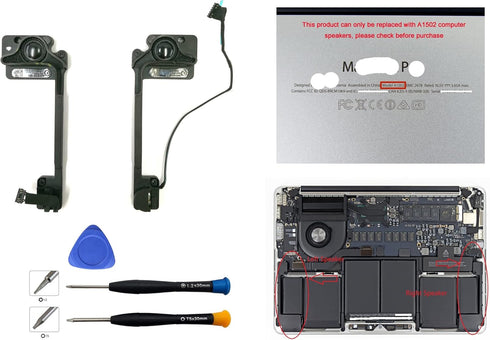 Replacement 923-0557, 923-00509 Right and Left Speaker Fit for MacBook Pro 13 inch Retina 13" A1502 2013 2014 2015 Year...
