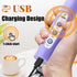 Light Purple Milk Frother Wand for Coffee, Frother Handheld Rechargeable Electric Whisk with 3 Heads 3 Speeds Drink Mixer Coffee Frother Foam Make...