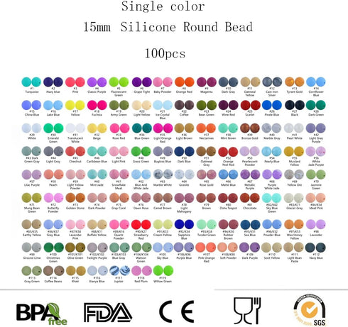 101pcs 15mm Silicone Round Beads for Keychain Making Maroon Color Silicone Pearl Rubber Spacer Beads Accessory Kit for DIY Pens Handmade Mom Neckl...