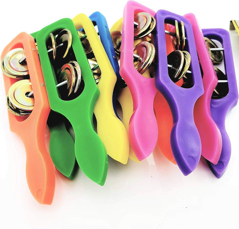 12 Cymbals With Plastic Handles (5") Kids Party Supplies, Preschool Musical Instruments, Noisemakers (24 Pack)...
