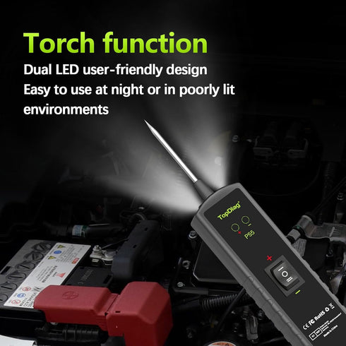 P55 Electrical Tools Circuit Tester Component Activation Continuity Test Trailer Light Tester Jumper Lead Function 12V-24V Short Circuit Located O...