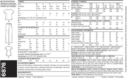 New Look Sewing Pattern 6876 Miss/Men Scrubs, Size A...