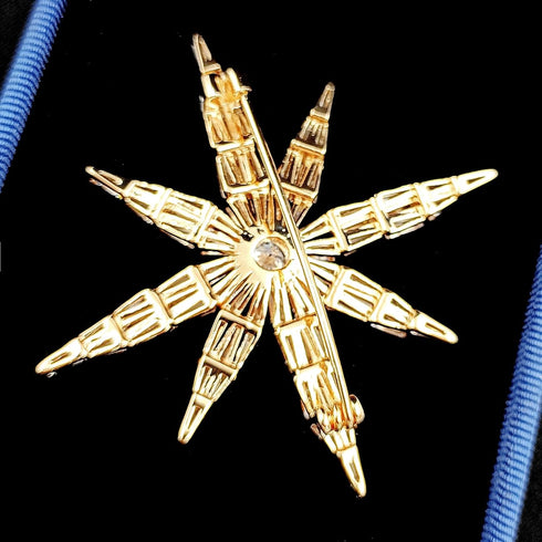 Stunning Vintage Opens Micro Pave & Oval Shaped CZ Stone 8-Pointed Burst Star Brooches Pins for Women...