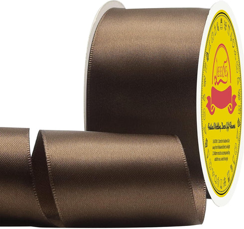 Double Face Brown Satin Ribbon 2 inch X 25 Yards Polyester Brown Ribbon for Gift Wrapping Very Suitable for Weddings Party Invitation Decorations ...