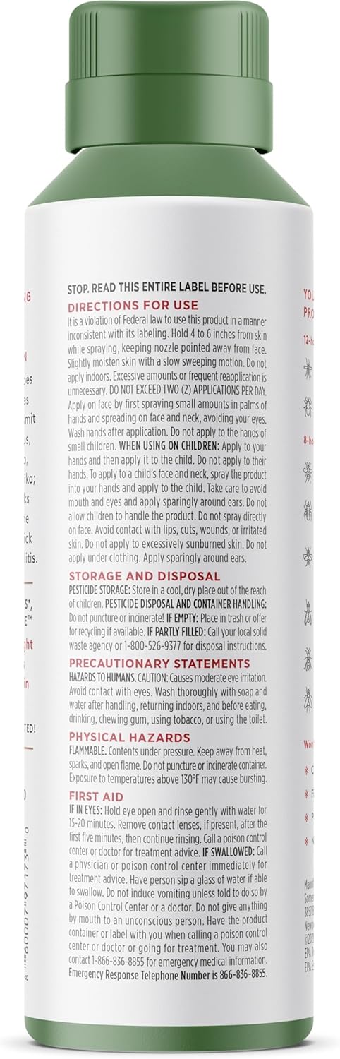 DEET-Free Green Tea + Mint Insect Repellent with Picaridin- The 12 Hour Protection, DEET Alternative...