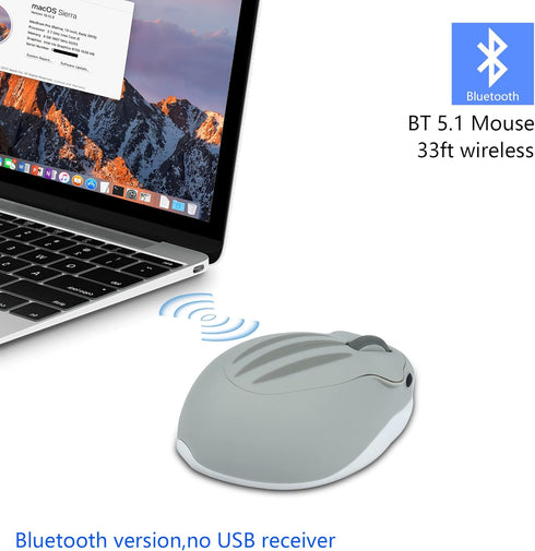 Cute Hamster Bluetooth Wireless Mouse?No USB Receiver? Cartoon Animal Wireless Silent Mouse 1200DPI Portable Travel Optical Cordless Bluetooth Mou...