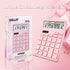 Standard Calculator 12 Digit,Pink Desktop Dual Power Battery and Solar,Desk Calculators with Large LCD Display,Perfect for Home, Office,and School...