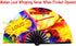 Amajiji Large Rave Folding Hand Fan for Men/Women, Chinease/Japanese Bamboo Hand Fan, Festival Accessories Performance Decoration Gift Dance Handh...
