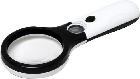 Royal Brands Handheld Magnifier Dual Lens 45X & 4X Magnification 3 LED Illuminated Reading Magnifying Mirror...