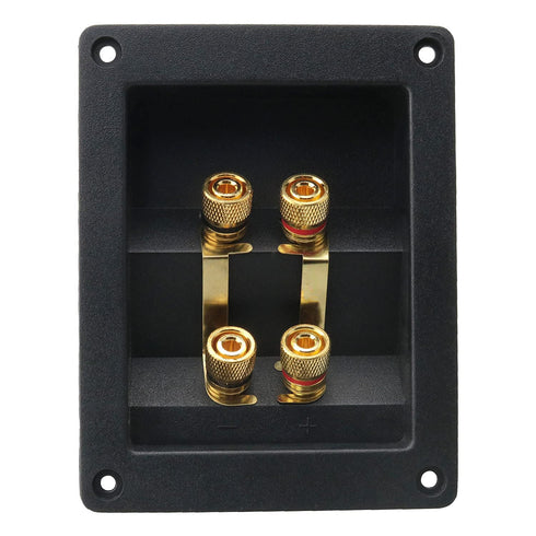1PC Copper 4-Position Terminal Junction Box, Post 4 Speaker Wall Plates Home Theater Junction Box Connectors for Car/Home Audio, Speaker Box Termi...