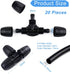 Kalolary Barbed Tee for 5/16 Inch Irrigation Tube, 20PCS Anti-Drop Drip Irrigation Hose Fittings for 8/12mm PE Pipe Micro Spray Lock Drip Irrigati...