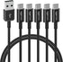 Amazon Basics 5-Pack USB-C to USB-A 2.0 Fast Charger Cable, 480Mbps Speed, USB-IF Certified, for Apple iPhone 15, iPad, Samsung Galaxy, Tablets, L...