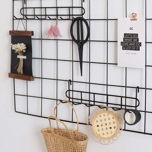 FRIADE Storage Hooks Rack, 2 Pack - Iron Wire Grid Hooks for Wall Mount Storage and Display, 10.7”x 2.8”x1.8 », Black...
