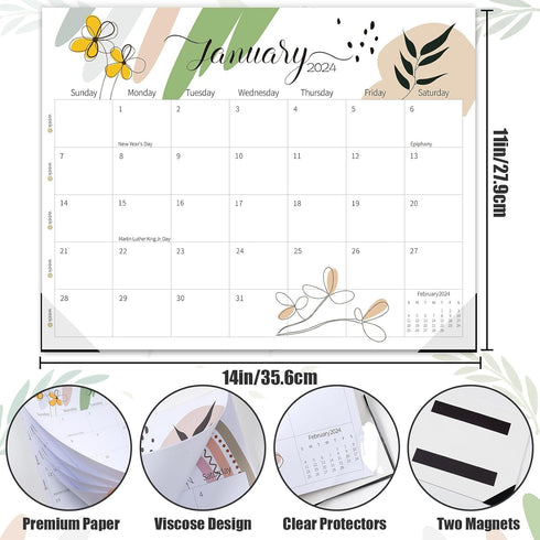 GuassLee Magnetic Calendar 2024-2025 - Magnetic Calendar for Fridge 11 x 14 Inches, Runs from Jan.2024 to Jun.2025, 18 Monthly Calendar Planner fo...