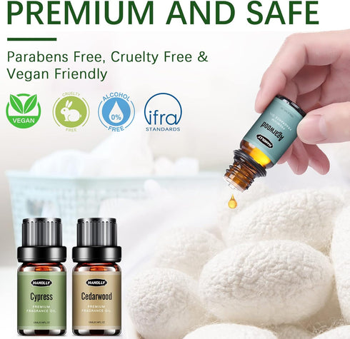 Woody Essential Oils Set, Men Scents Fragrance Oil Aromatherapy Essential Oils Kit for Diffuser (6x10ML) - Sandalwood, Cedarwood, Teakwood, Agarwo...