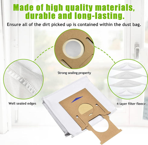 5 Pack Dust Bags For Yeedi K781+,For ECOVACS Deebot Ozmo T8, T8 Aivi, T8+ T8 AIVI+, T8MAX, N8 Pro Plus/N8 Pro, N8+ Plus, N8 Pro+, T9 AIVI T9 PRO T...