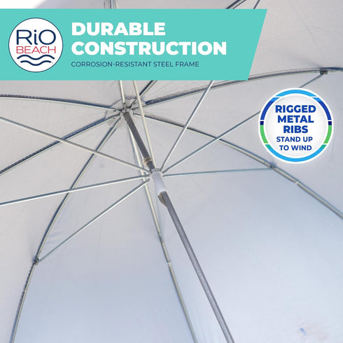 Rio Brands Wave Beach 4' Adjustable Clamp-On Beach Umbrella and Sun Shade, Lightweight Polyester Umbrella with Clamp for Chair...