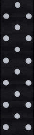 Offray 945889 1.5" Wide Grosgrain Ribbon, Black and White Polka Dot, 3 Yards...