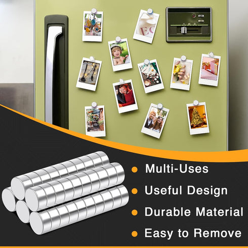 TRYMAG Small Refrigerator Magnets, 300Pcs Small Round Rare Earth Magnets, Multi-Use Tiny Neodymium Fridge Magnets, Premium Cylinder Office Magnets...