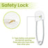 50 PCS Diaper Pins - Stainless Steel Pins with Plastic Safety Lock, Large Nappy Pins with White Plastic Heads, 5.5cm x 1.1cm - Safety Pins for Bab...