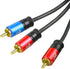 SHD RCA to 2RCA Subwoofer Cable Audio Cable 2RCA to 1RCA Bi-Directional RCA Y Adapter Premium Sound Quality Dual Shielded with Gold Plated Connect...