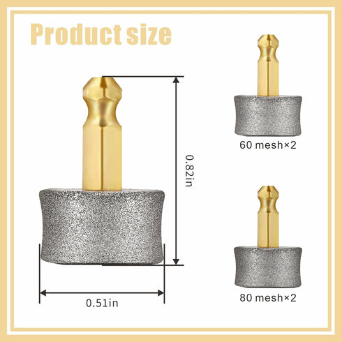 4 Pcs Dog Nail Grinder Replacement Heads Compatible with Casfuy, Professional Diamond Tips Drill Bit Pet Nail Spare Wheels Trimmers for Large Medi...