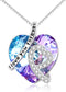 AOBOCO Heart Necklace Sterling Silver Heart Pendant Crystal Jewelry I Love You Forever Gifts for Women...