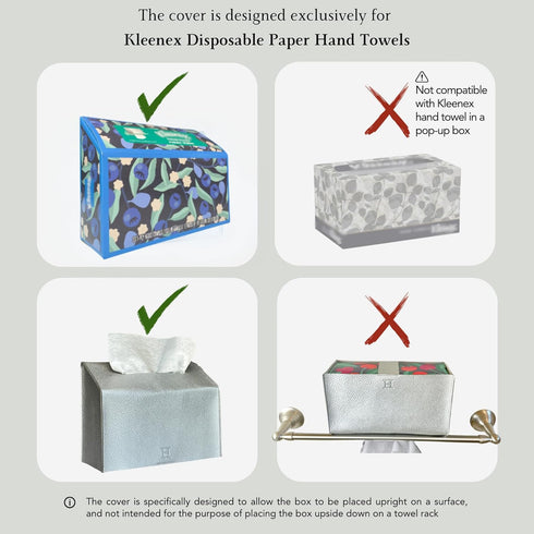 Hirano's BAZAAR Aesthetic Vegan Leather Cover for Disposable Paper Hand Towel Box, Compatible with Kleenex Paper Hand Towels (Bone)...