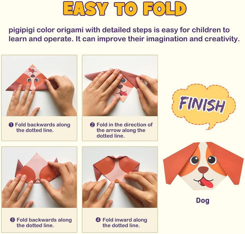 pigipigi Craft Origami Paper for Kids - 208 Sheets Vivid Colorful Folding Papers 54 Patterns Art Projects Kit for 5 6 7 8 9 10 11 12 Years Old Gir...