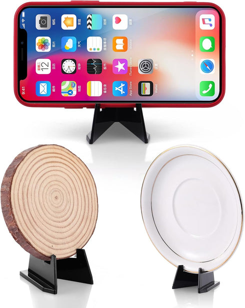 12 Packs Easel Stands Mini Coin Display Stand 2.17 x 1.65 Inch Easel Holder Card Stand for Display Black Display Stand for Collectibles Plastic Pl...