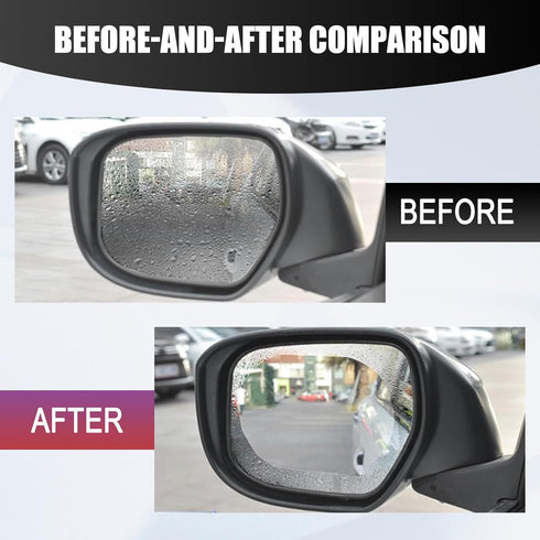 2 PCS Car Rearview Mirror Rainproof Film, 3.93" x 5.7" PET Oval Anti-fog Anti-glare Reversing Mirror Reflective Film, Lotus Leaf Water-repellent E...
