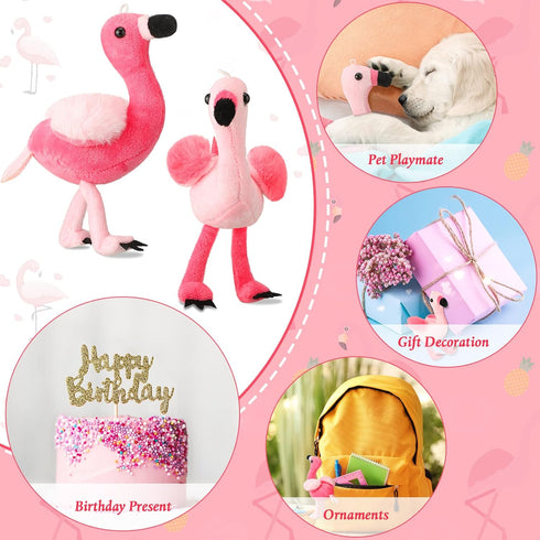 Skylety 8 Pcs 6 Inch Plush Flamingo Party Favors Small Flamingo Stuffed Animal Toy Flamingo Ornaments Keychain Birthday Party Supplies...
