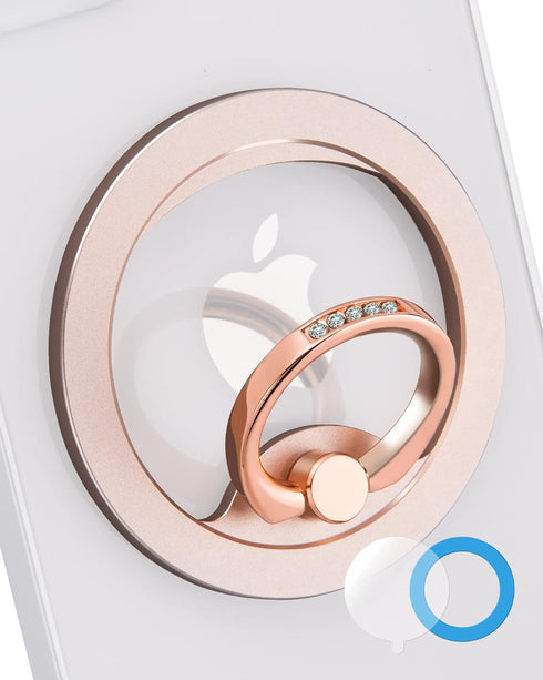 Magnetic Phone Grip (MagGo) Removable Phone Holder Stand Adjustable Finger Ring Grip Compatible with Magsafe for All Smartphone/Case (Rose Gold).....
