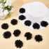 GORGECRAFT 12Pcs 3D Chiffon Flower Black Mesh Fabric Flowers Sewing Fabric Appliques Headband Embellishments Ornament Accessories Chiffon Lace Flo...