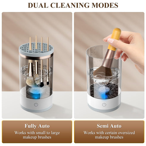 Electric Makeup Brush Cleaner, Cosmetic Brush Cleaner, Upgraded Electric Makeup Brush Cleaner with Brush Clean Mat, Automatic Spinning Makeup Brus...