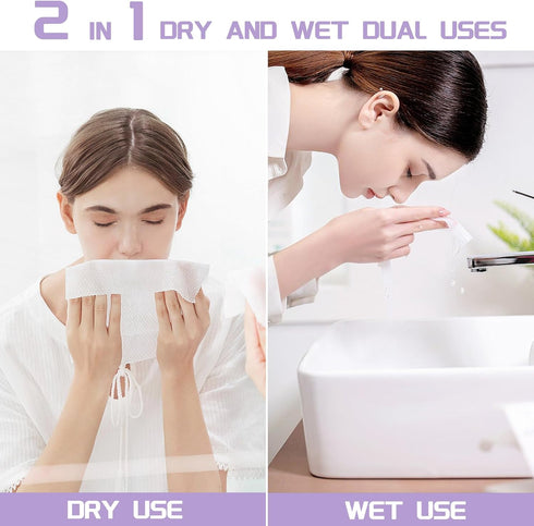 Disposable Face Towel 200 Count, Soft Cotton Face Clean Towels, Dry Wipes Facial Cloths Towelettes for Washing and Drying, Lint Free Facial Tissue...