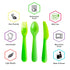 Kids Plastic Dinnerware Set of 18 Multi Color Flatware (Spoons, Forks and Knives) - Reusable, BPA-Free, Dishwasher Safe and Microwaveable...