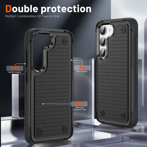Asuwish Phone Case for Samsung Galaxy S23 5G with Tempered Glass Screen Protector Cover and Cell Accessories Protective Dual Layer Rugged Hybrid S...