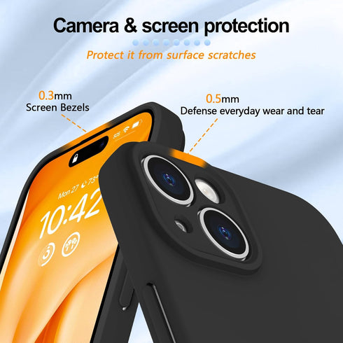 for iPhone 15 Plus Case,with 360°Rotatable Ring Holder Kickstand & Strap Lanyard Premium Liquid Silicone Slim Anti-Scratch Shockproof Protective C...