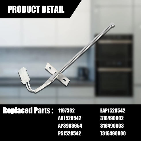 316490000 Range Oven Temperature Sensor Probe Thermistor Fit for Frigi-daire Ken.More Ranges Replaces 1197392 AP3963654 PS1528542 EAP1528542-12 Mo...