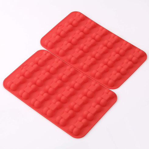 Bone Shaped Silicone Molds, 18 cavity, Food Grade, for Chocolate, Candy, Cake, Pudding, Jelly, Dog Treats. 4 Pcs...