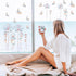 Shawula 30PCS Flower Window Clings - Anti-Collision Window Decals to Save Birds from Window Collisions,Non Adhesive Prismatic Vinyl Window Clings,...